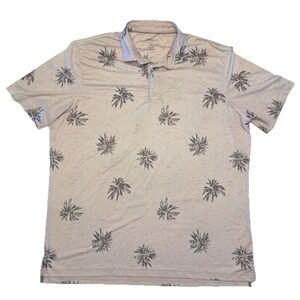 Johnnie-O Men's XL Golf Performance‎ Polo Pinks Sands With Palm Trees